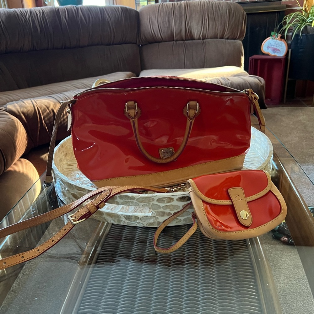 Dooney & Bourke Orange Patent Leather satchel!